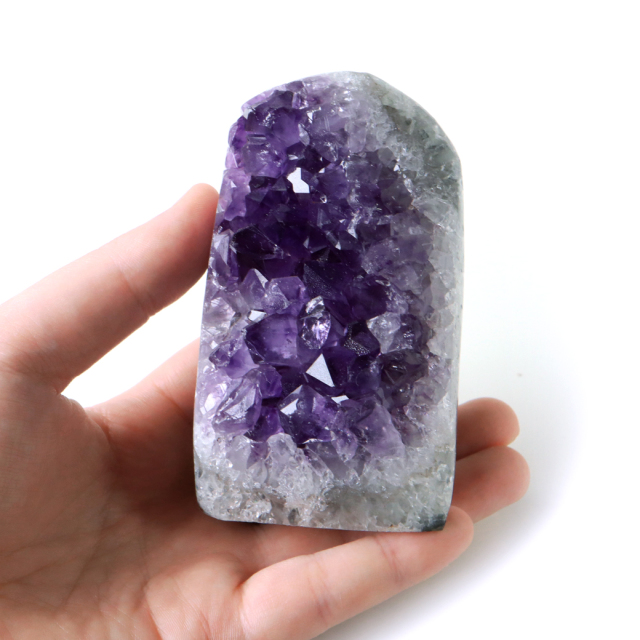 アメジスト クラスター 側面磨き AAA ドゥルーザ 紫水晶 置き物 原石 ウルグアイ産 天然石 1点物 2月 誕生石 天然石 amethyst