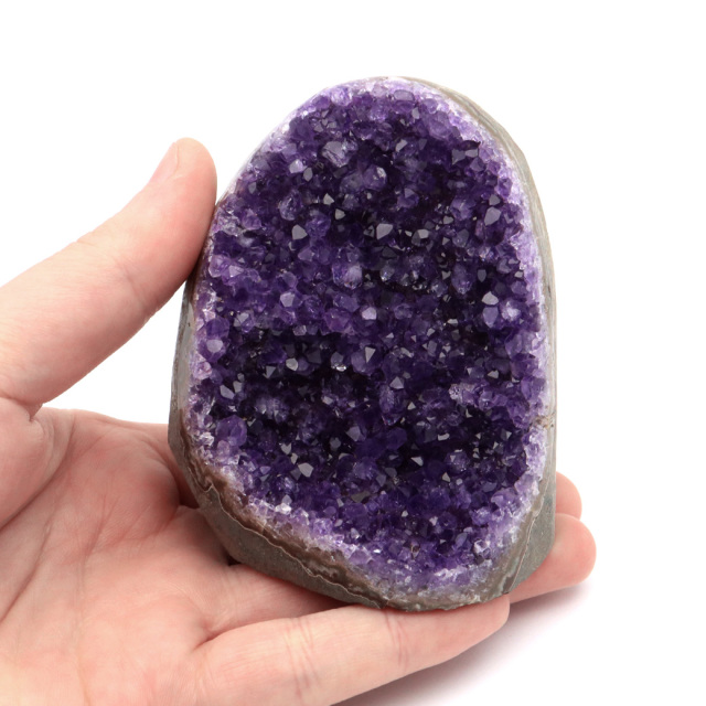 アメジスト クラスター 側面磨き AAA ドゥルーザ 紫水晶 置き物 原石 ウルグアイ産 天然石 1点物 2月 誕生石 天然石 amethyst
