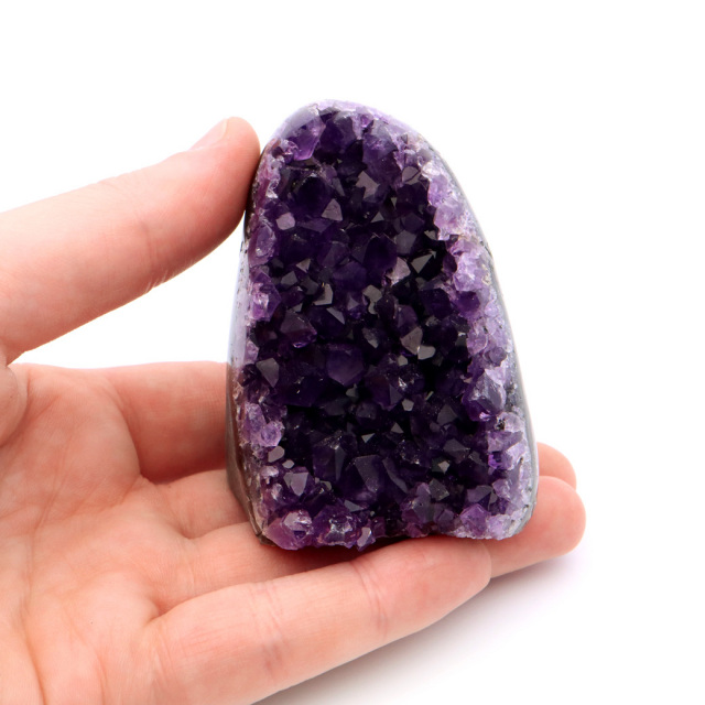 アメジスト クラスター 側面磨き 紫水晶 置き物 原石 ウルグアイ産 天然石 AAA 1点物 2月 誕生石