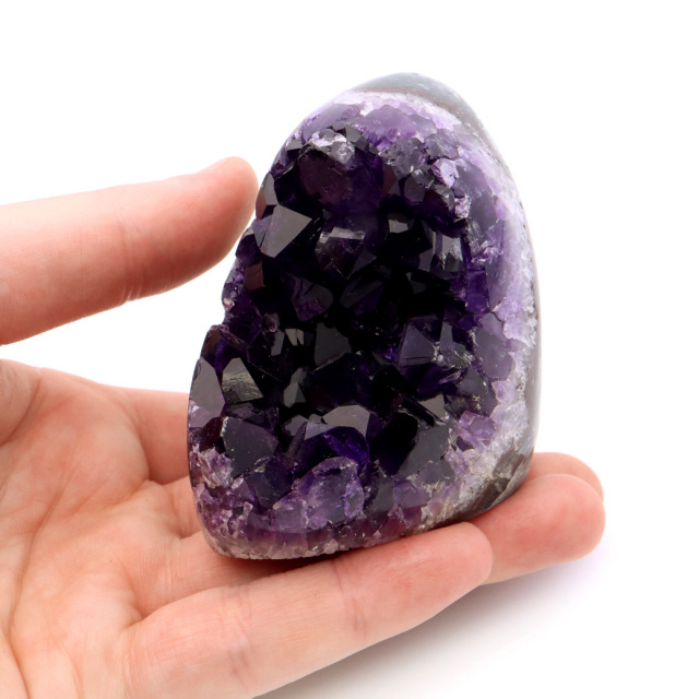 アメジスト クラスター 側面磨き 紫水晶 置き物 原石 ウルグアイ産 天然石 AAA 1点物 2月 誕生石