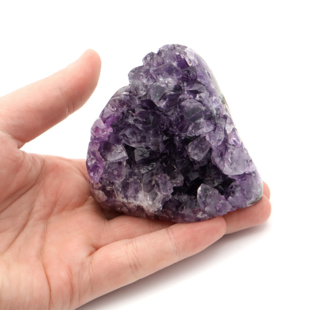アメジスト クラスター 側面磨き AAA ドゥルーザ 紫水晶 置き物 原石 ウルグアイ産 天然石 1点物 2月 誕生石 天然石 amethyst