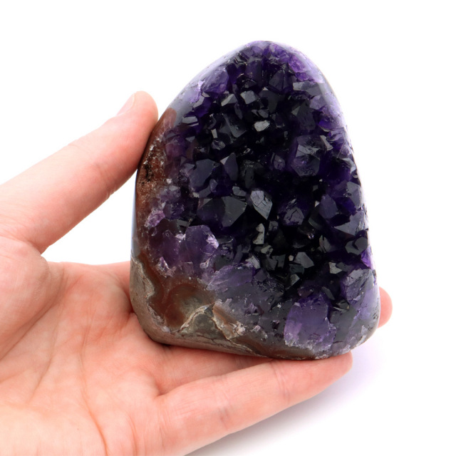 アメジスト クラスター 側面磨き 紫水晶 置き物 原石 ウルグアイ産 天然石 AAA 1点物 2月 誕生石