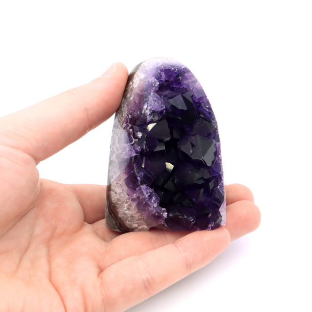 アメジスト クラスター 側面磨き 紫水晶 置き物 原石 ウルグアイ産 天然石 AAA 1点物 2月 誕生石