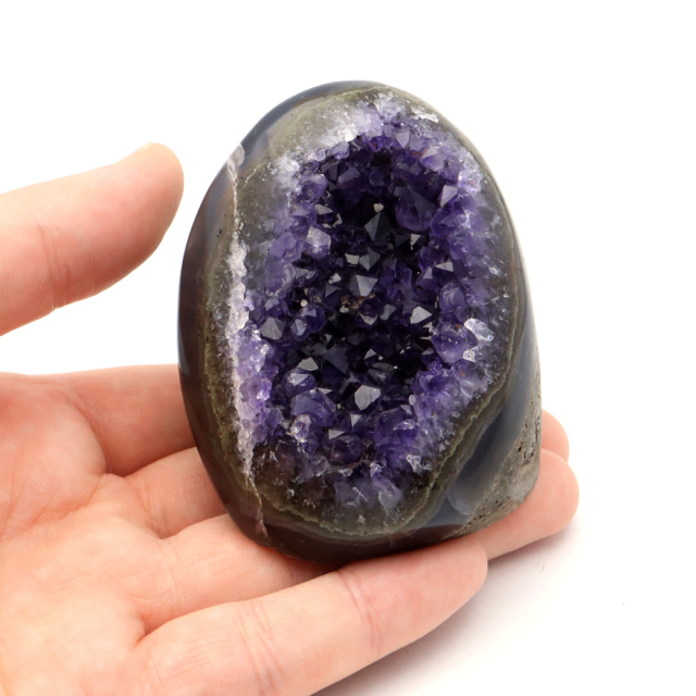 アメジスト クラスター 側面磨き AAA ドゥルーザ 紫水晶 置き物 原石 ウルグアイ産 天然石 1点物 2月 誕生石 天然石 amethyst