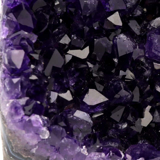 アメジスト クラスター 側面磨き エクストラ グレード EX ドゥルーザ 紫水晶 置き物 原石 ウルグアイ産 天然石 1点物 75月 誕生石