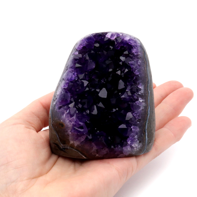 アメジスト クラスター 側面磨き エクストラ グレード EX ドゥルーザ 紫水晶 置き物 原石 ウルグアイ産 天然石 1点物 63月 誕生石