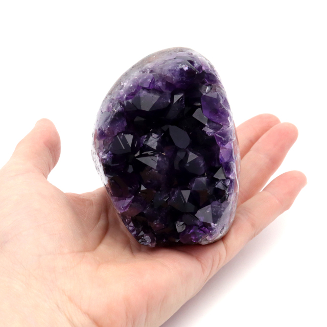 アメジスト クラスター 側面磨き エクストラ グレード EX ドゥルーザ 紫水晶 置き物 原石 ウルグアイ産 天然石 1点物 47月 誕生石