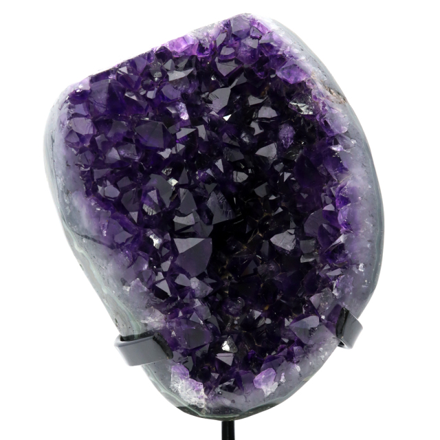 アメジスト クラスター 側面磨き 台座付き エクストラ グレード EX 紫水晶 置き物 原石 ウルグアイ産 天然石 1点物 2月 誕生石
