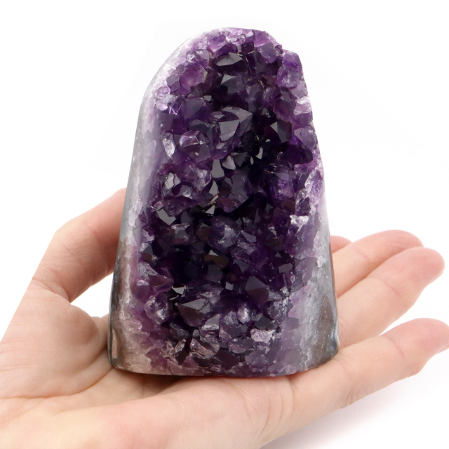アメジスト クラスター 側面磨き AAA ドゥルーザ 紫水晶 置き物 原石 ウルグアイ産 天然石 1点物 2月 誕生石 天然石 amethyst