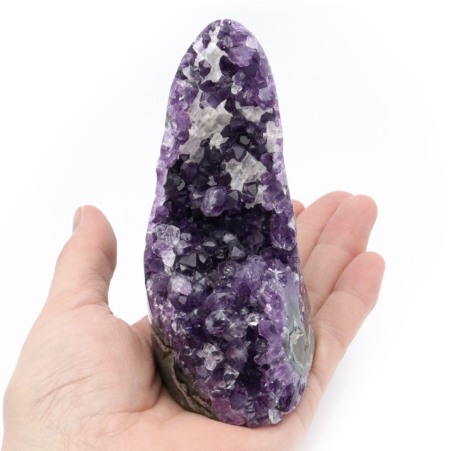 アメジスト クラスター 側面磨き AAA ドゥルーザ 紫水晶 置き物 原石 ウルグアイ産 天然石 1点物 2月 誕生石 天然石 amethyst
