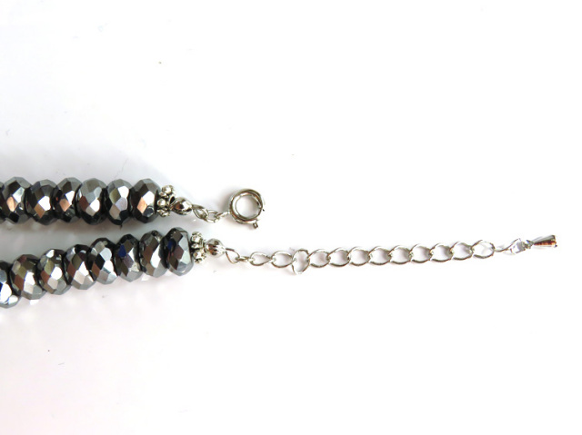 テラヘルツ鉱石ネックレス そろばんカット4x8mm 長さ約40cm ユニセックス