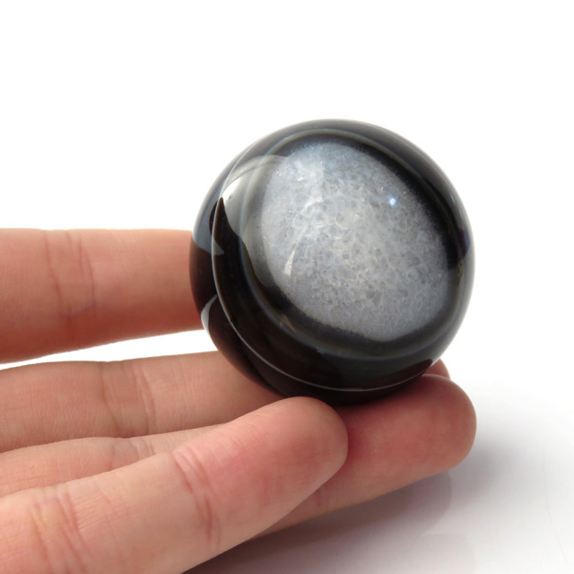 アゲート 瑪瑙 丸玉 40mm 台座付き 美品 天然石 パワーストーン