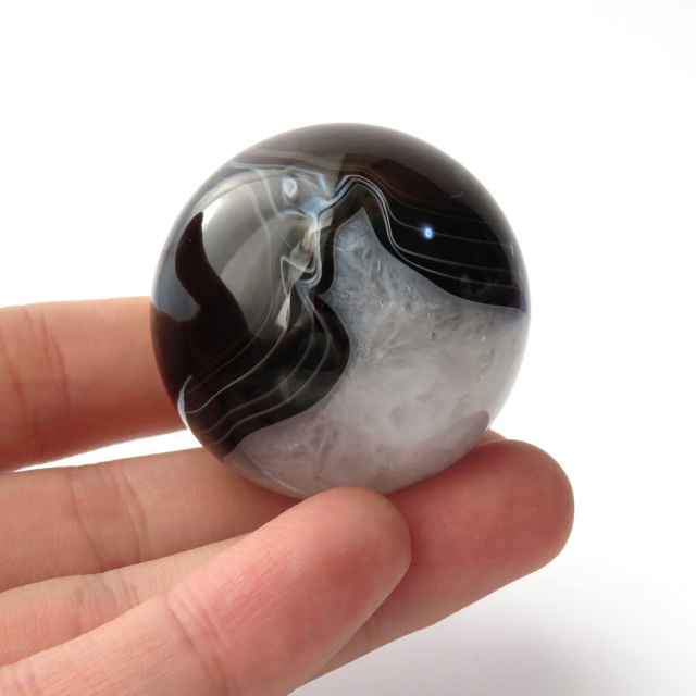アゲート 瑪瑙 丸玉 40mm 台座付き 美品 天然石 パワーストーン