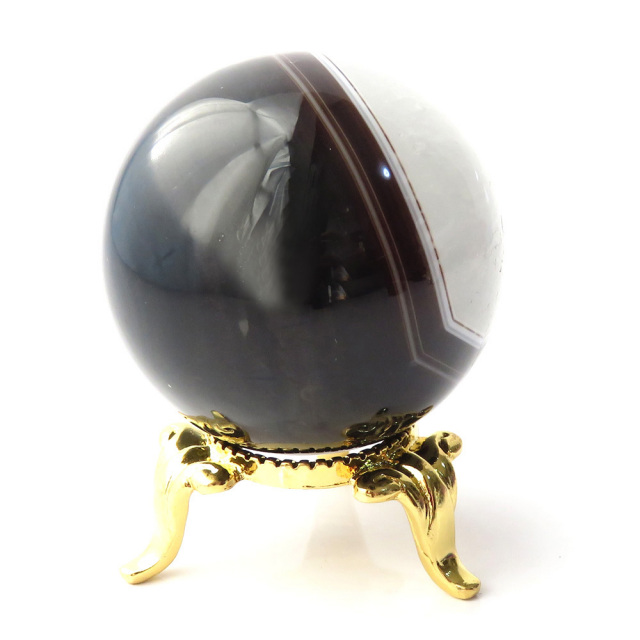 アゲート 瑪瑙 丸玉 40mm 台座付き 美品 天然石 パワーストーン
