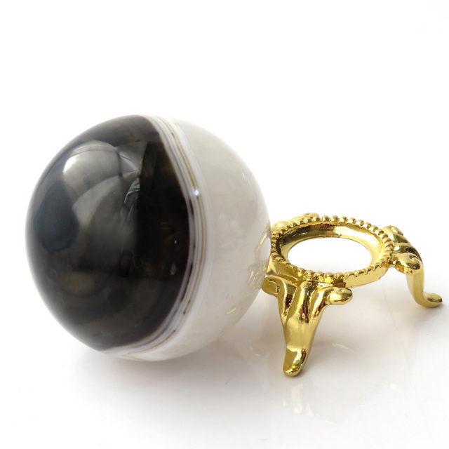アゲート 瑪瑙 丸玉 40mm 台座付き 美品 天然石 パワーストーン