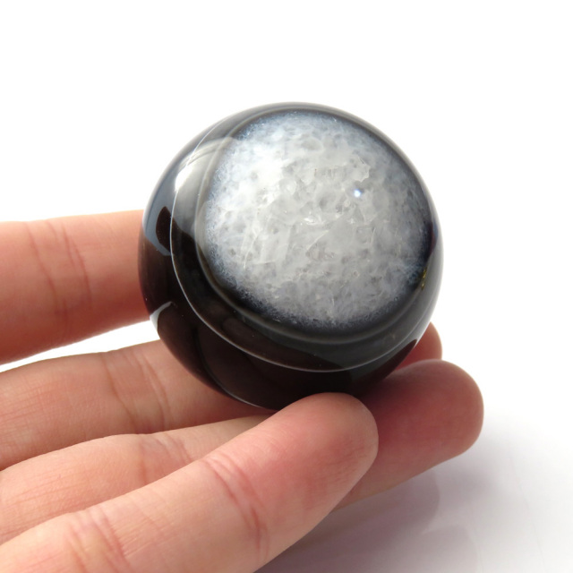 アゲート 瑪瑙 丸玉 40mm 台座付き 美品 天然石 パワーストーン