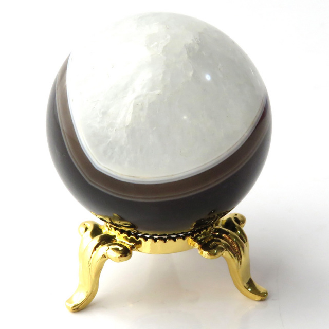 アゲート 瑪瑙 丸玉 40mm 台座付き 美品 天然石 パワーストーン