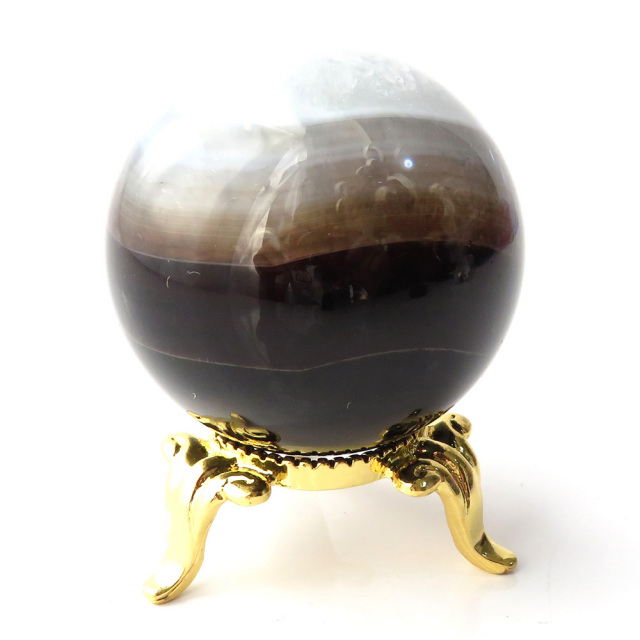 アゲート 瑪瑙 丸玉 40mm 台座付き 美品 天然石 パワーストーン