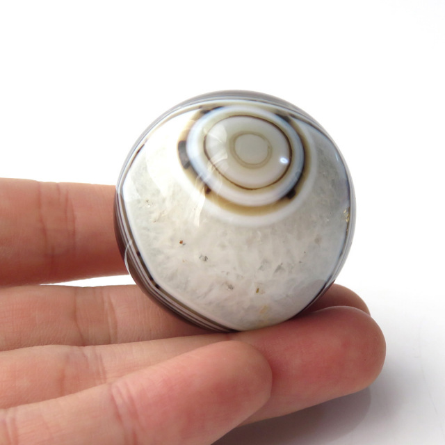アゲート 瑪瑙 丸玉 40mm 台座付き 美品 天然石 パワーストーン