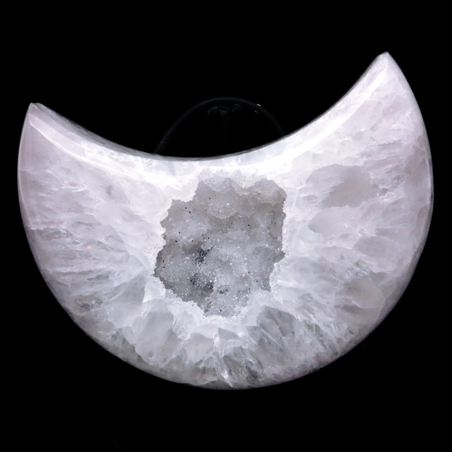 メノウ 月型 台付き 置き物 ブラジル産 アゲート 205g 瑪瑙 水晶 ムーン オブジェ インテリア おしゃれ 天然石