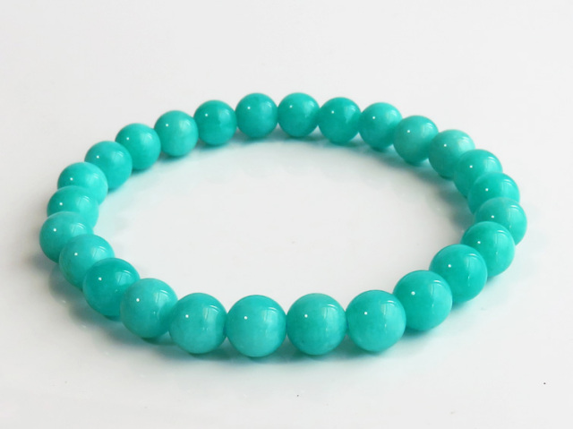 超高品質 ペルー産 アマゾナイトブレスレット7.5mm