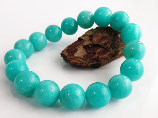 超高品質 ペルー産 アマゾナイトブレスレット12.5mm