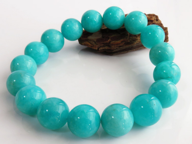 超高品質 ペルー産 アマゾナイトブレスレット12.5mm