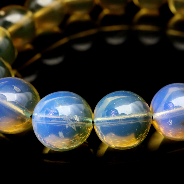 ブルーアンバー ブレスレット 11mm メキシコ産 琥珀 こはく