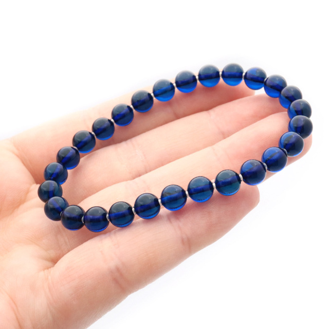 ブルーカラー アンバー ブレスレット 6mmリトアニア バルト海産 バル