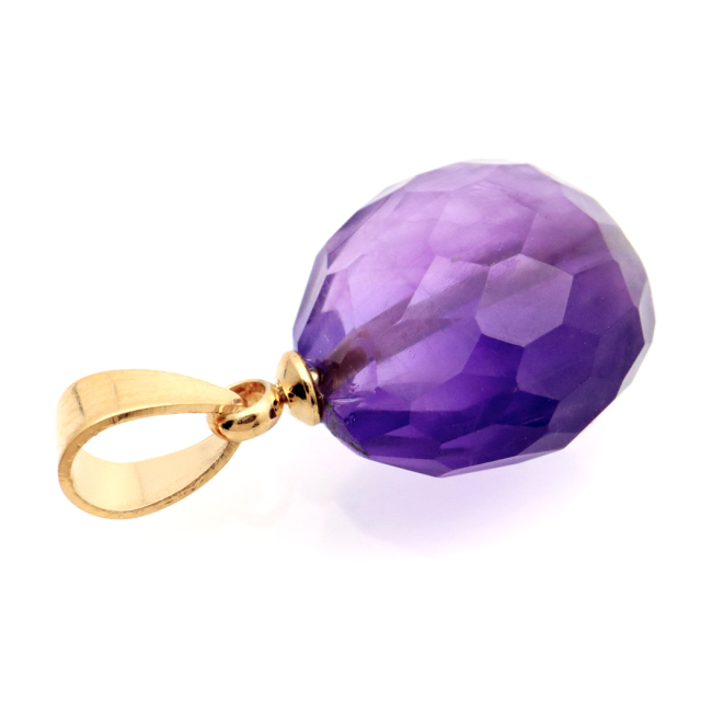 アメジスト ネックレス 天然石 ペンダント 紫水晶 マダガスカル産 多面カット 2月 誕生石 1点もの