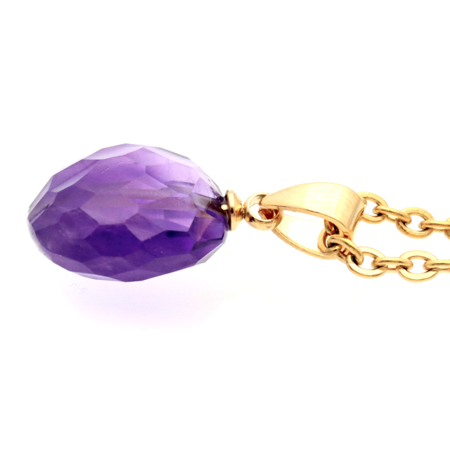 アメジスト ネックレス 天然石 ペンダント 紫水晶 マダガスカル産 多面カット 2月 誕生石 1点もの