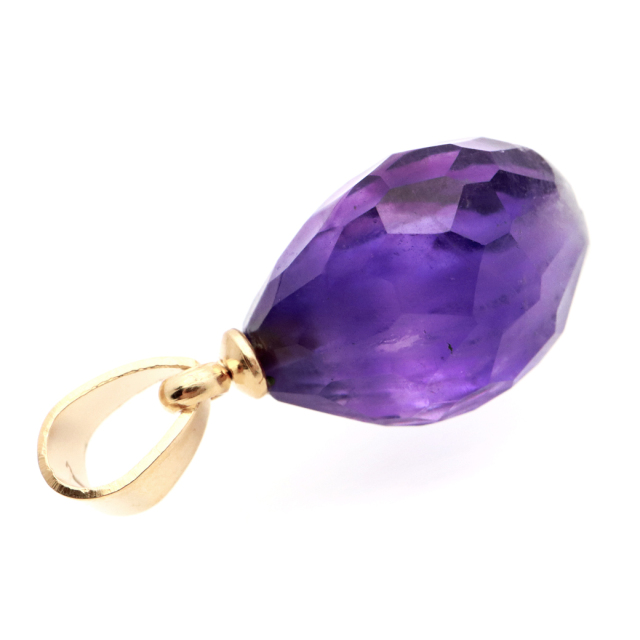 アメジスト ネックレス 天然石 ペンダント 紫水晶 マダガスカル産 多面カット 2月 誕生石 1点もの