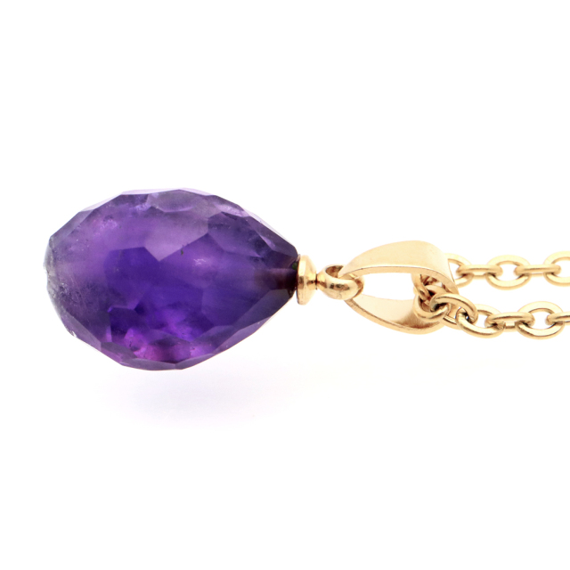 アメジスト ネックレス 天然石 ペンダント 紫水晶 マダガスカル産 多面カット 2月 誕生石 1点もの