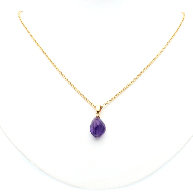 アメジスト ネックレス 天然石 ペンダント 紫水晶 マダガスカル産 多面カット 2月 誕生石 1点もの