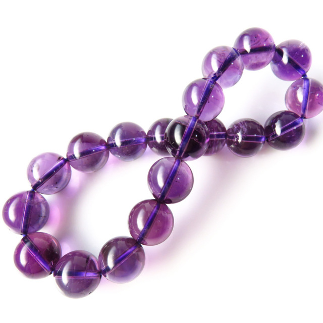 アメジスト 紫水晶 ブレスレット 10mm 希少 ウルグアイ産 ディープパープル