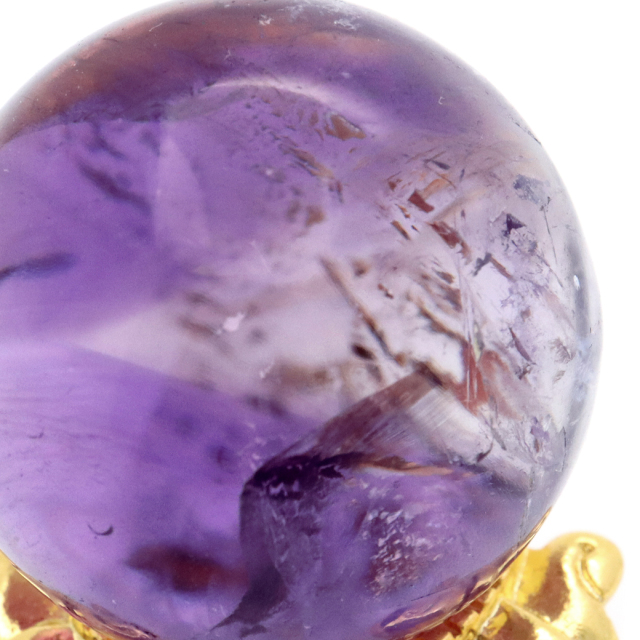 アメジスト 紫水晶 丸玉 ブラジル バイーア州産 直径約30mm 台座付き 1点もの スフィア 2月 誕生石 置き物
