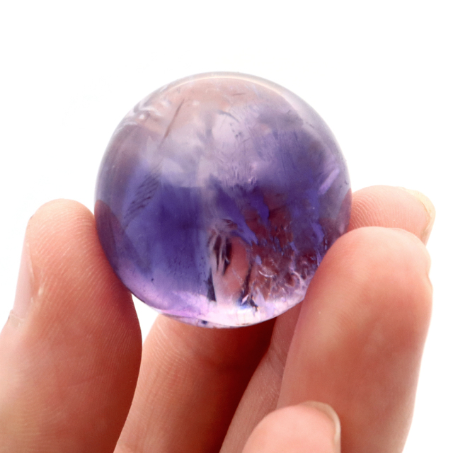 アメジスト 紫水晶 丸玉 ブラジル バイーア州産 直径約30mm 台座付き 1点もの スフィア 2月 誕生石 置き物