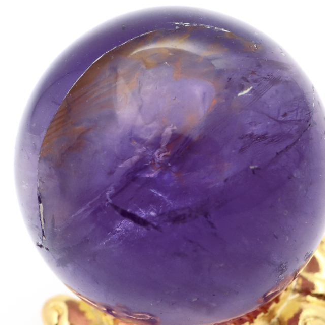 アメジスト 紫水晶 丸玉 ブラジル バイーア州産 直径約30mm 台座付き 1点もの スフィア 2月 誕生石 置き物