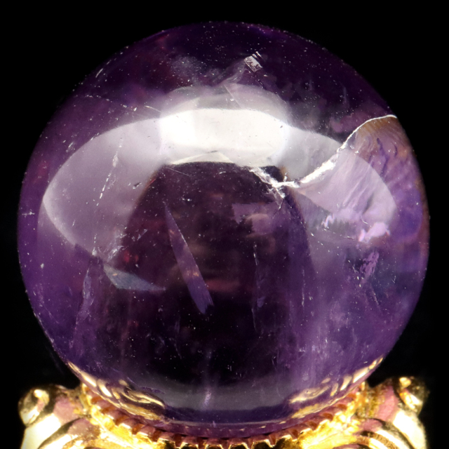 アメジスト 紫水晶 丸玉 ブラジル バイーア州産 直径約30mm 台座付き 1点もの スフィア 2月 誕生石 置き物