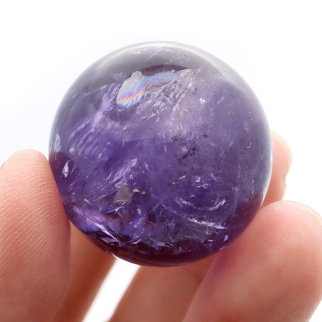 アメジスト 紫水晶 丸玉 ブラジル バイーア州産 直径約30mm 台座付き 1点もの スフィア 2月 誕生石 置き物