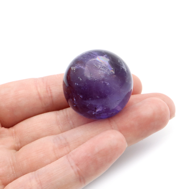 アメジスト 紫水晶 丸玉 ブラジル バイーア州産 直径約30mm 台座付き 1点もの スフィア 2月 誕生石 置き物