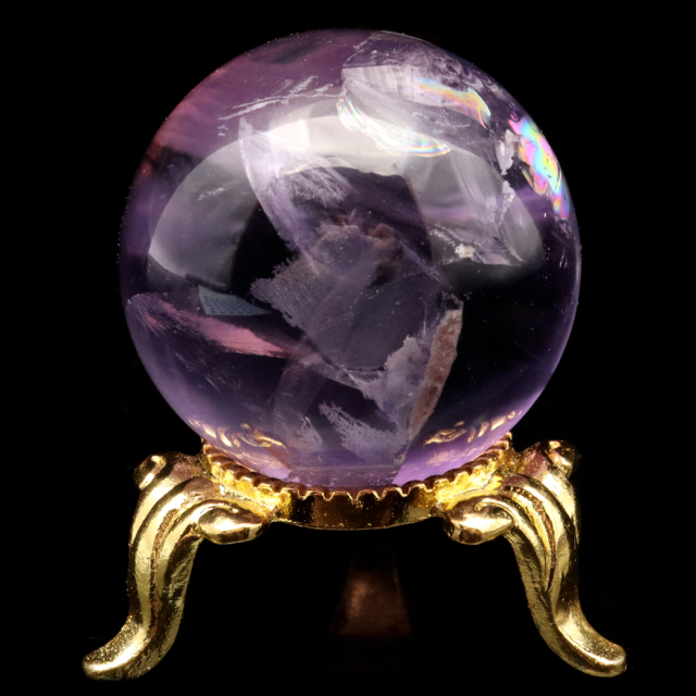 アメジスト 紫水晶 丸玉 ブラジル バイーア州産 直径約31mm 台座付き 1点もの スフィア 2月 誕生石 置き物