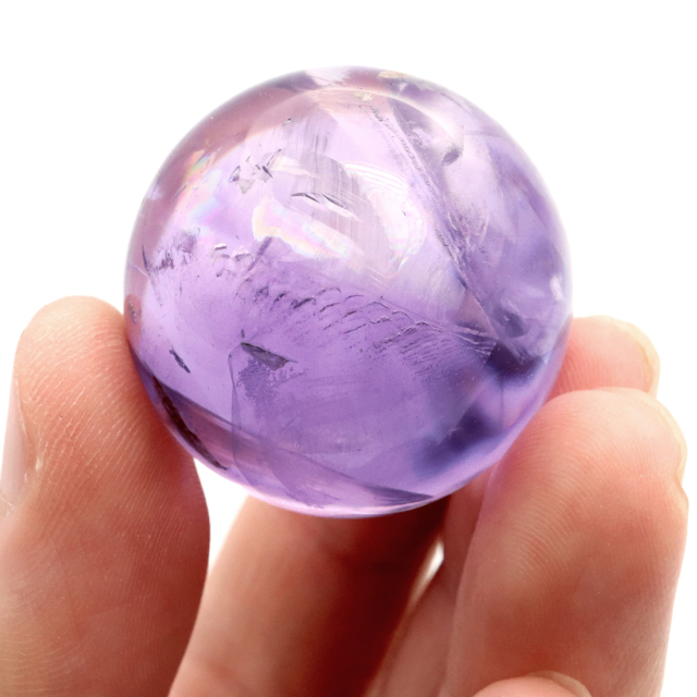 アメジスト 紫水晶 丸玉 ブラジル バイーア州産 直径約31mm 台座付き 1点もの スフィア 2月 誕生石 置き物
