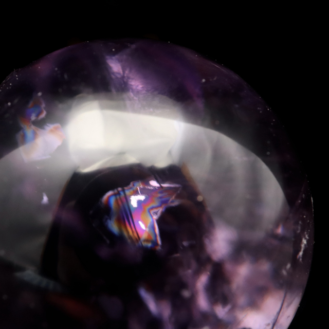 アメジスト 紫水晶 丸玉 ブラジル バイーア州産 直径約30mm 台座付き 1点もの スフィア 2月 誕生石 置き物