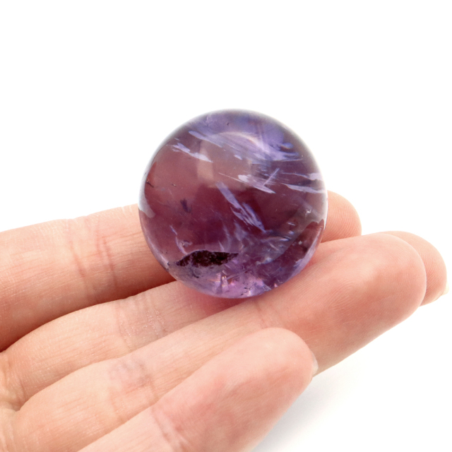 アメジスト 紫水晶 丸玉 ブラジル バイーア州産 直径約30mm 台座付き 1点もの スフィア 2月 誕生石 置き物