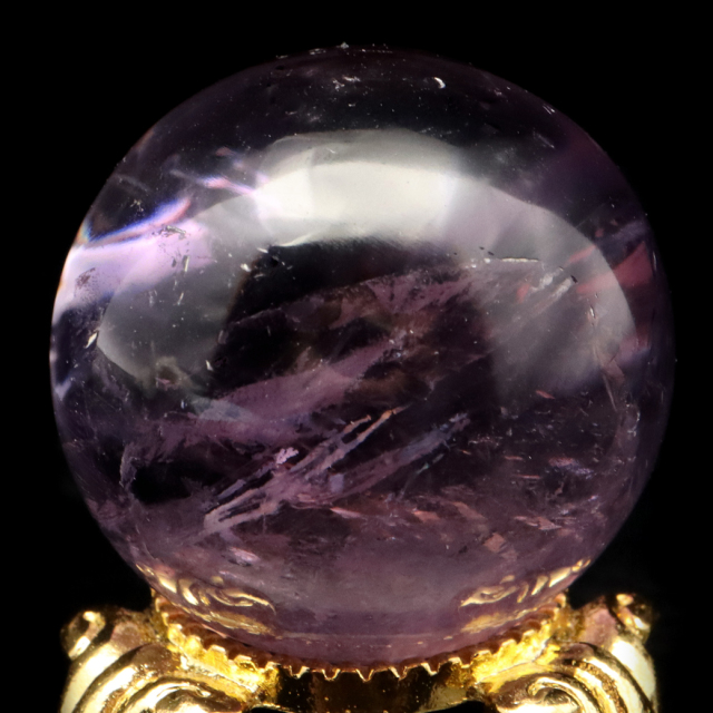 アメジスト 紫水晶 丸玉 ブラジル バイーア州産 直径約31mm 台座付き 1点もの スフィア 2月 誕生石 置き物
