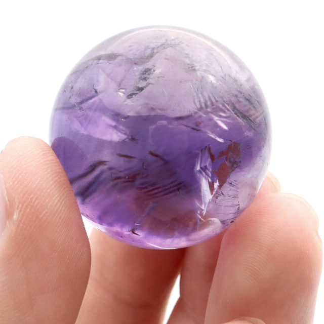 アメジスト 紫水晶 丸玉 ブラジル バイーア州産 直径約31mm 台座付き 1点もの スフィア 2月 誕生石 置き物