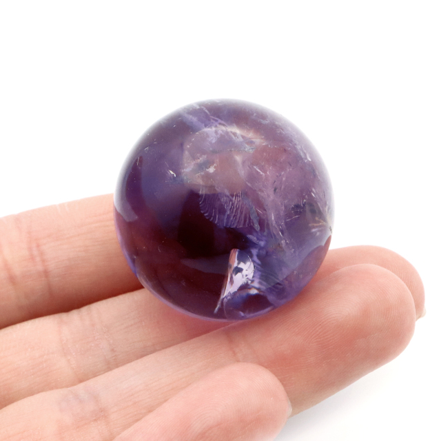 アメジスト 紫水晶 丸玉 ブラジル バイーア州産 直径約31mm 台座付き 1点もの スフィア 2月 誕生石 置き物