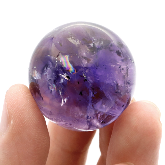 アメジスト 紫水晶 丸玉 ブラジル バイーア州産 直径約31mm 台座付き 1点もの スフィア 2月 誕生石 置き物