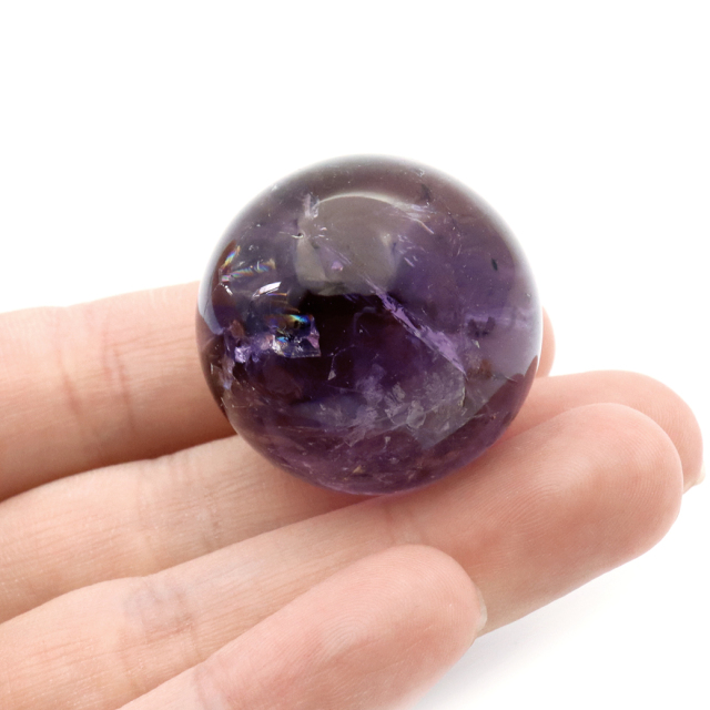 アメジスト 紫水晶 丸玉 ブラジル バイーア州産 直径約31mm 台座付き 1点もの スフィア 2月 誕生石 置き物